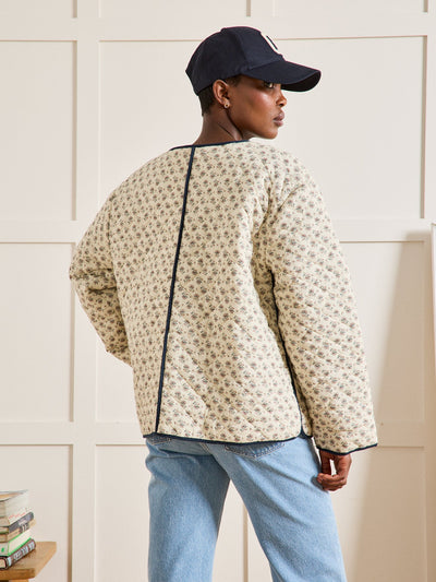 Veste matelassée gansée femme imprimé Pia