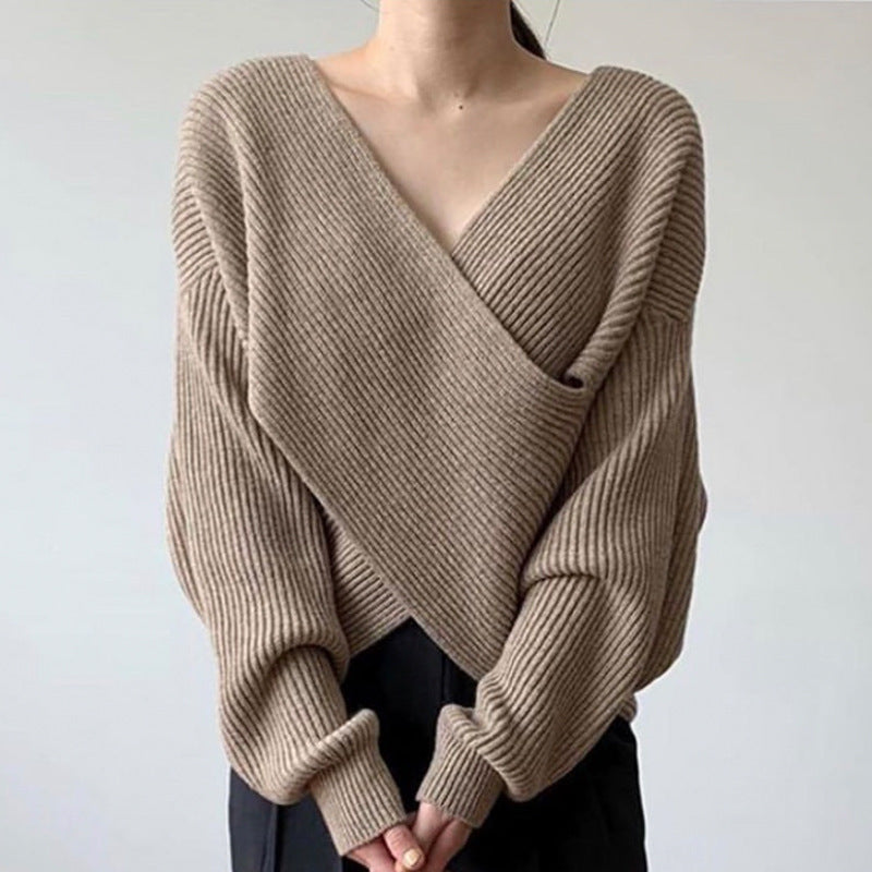 Astrava™ | Pull en tricot croisé chic