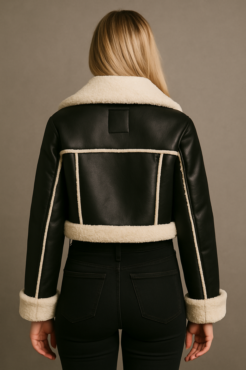 Veste en cuir noire chic et moderne