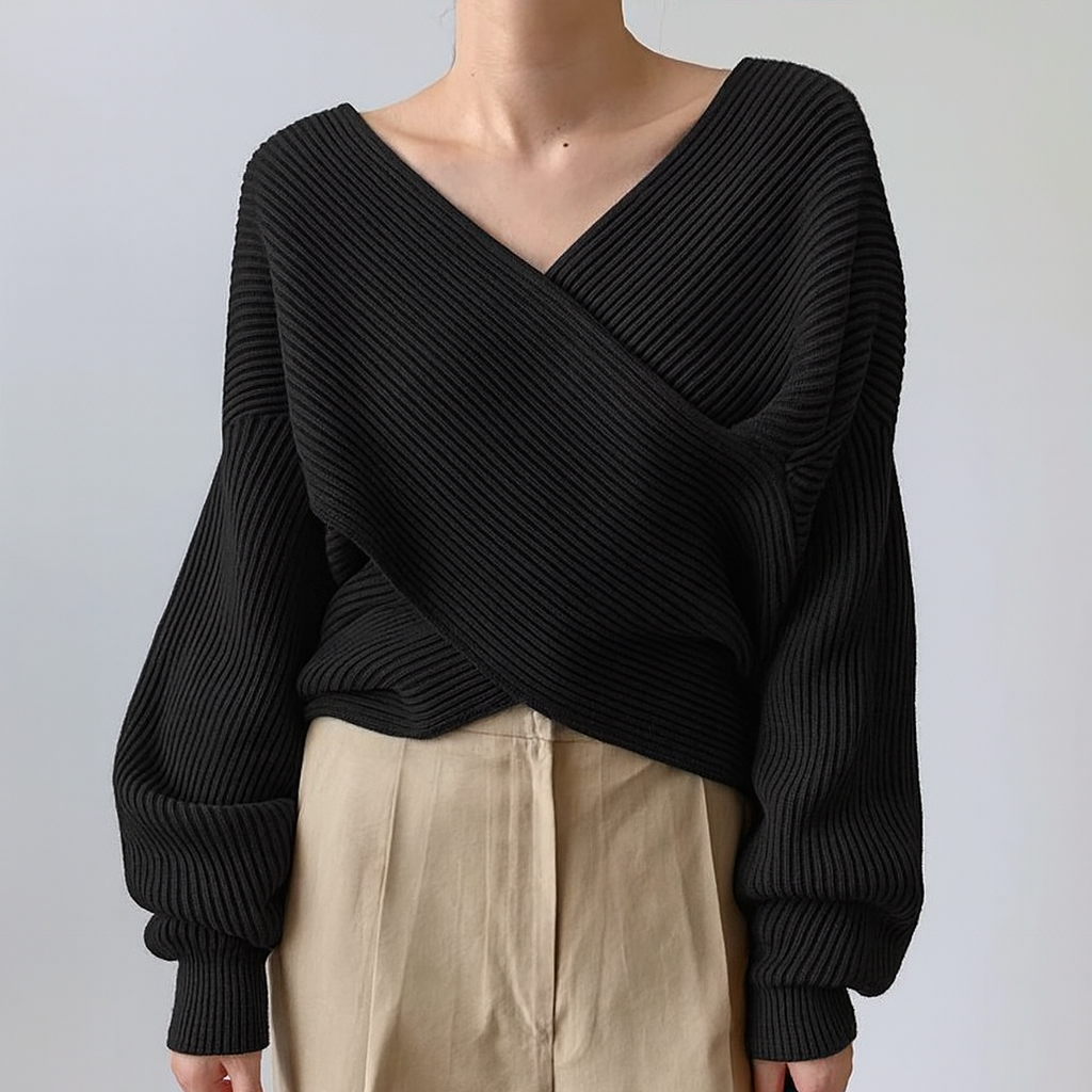 Astrava™ | Pull en tricot croisé chic